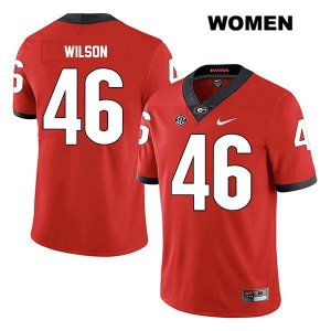 Women's Georgia Bulldogs NCAA #46 Jake Wilson Nike Stitched Red Legend Authentic College Football Jersey KIN4654RJ